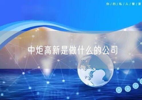 中炬高新是做什么的公司