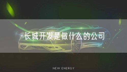 长城开发是做什么的公司