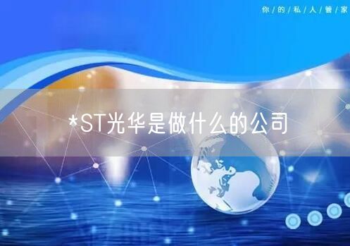*ST光华是做什么的公司